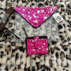 Pink and Black Splatter Clear Clutch Set